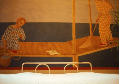 Disegno murale di Luca Bramenti nel reparto
